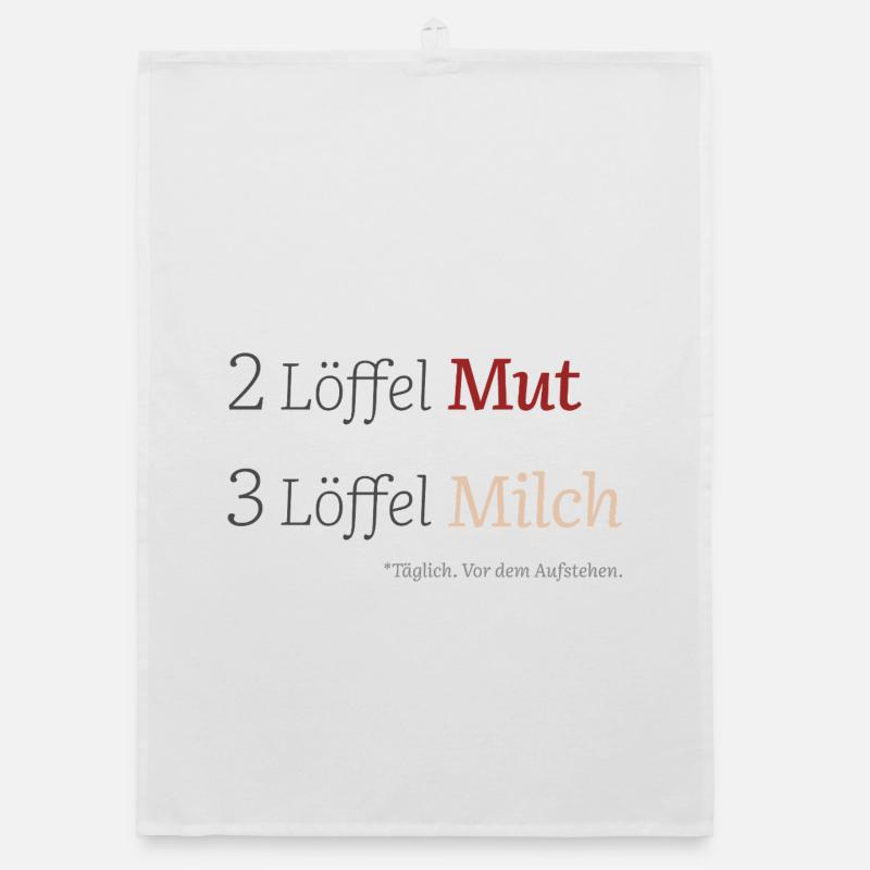 2 Löffel Mut. 3 Löffel Milch. (hell) Organic Geschirrtuch