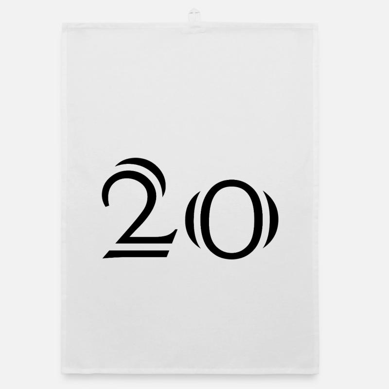 20. 20 ANS. 20e ANNIVERSAIRE. ANNIVERSAIRE 20 ANS. Torchon bio