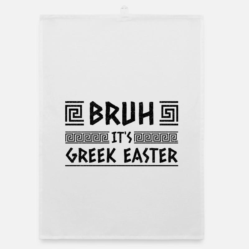 Bruh It Is Greek Easter Pascha Orthodox Organic dish towel