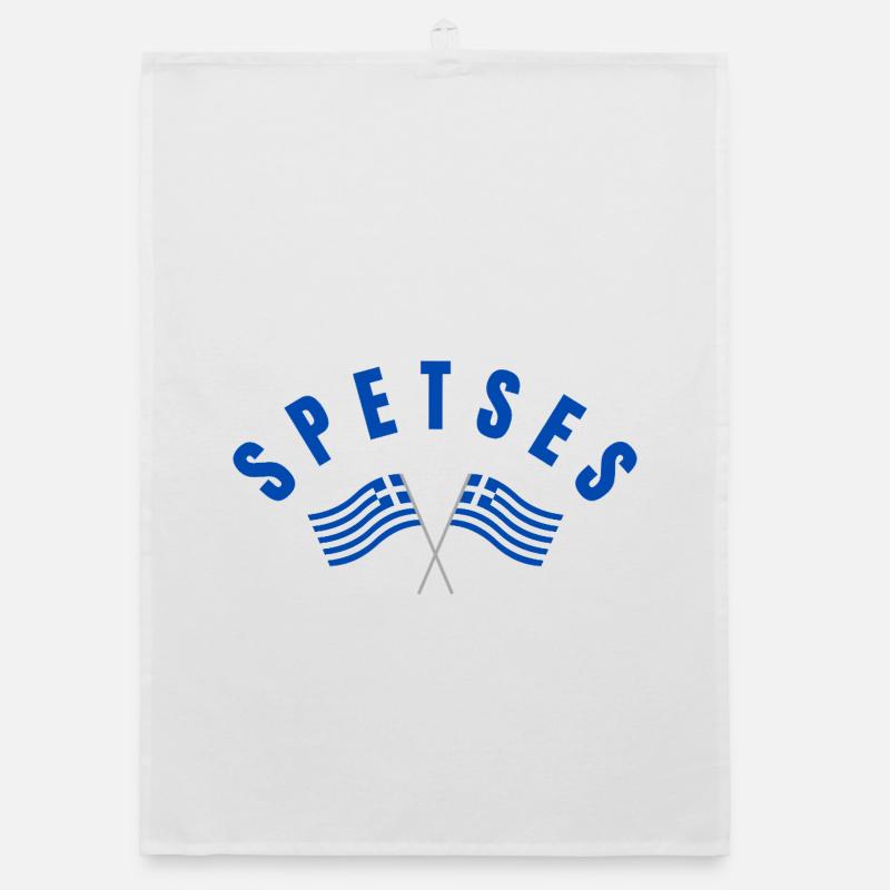 Spetses Crossed Greek Flags Organic dish towel