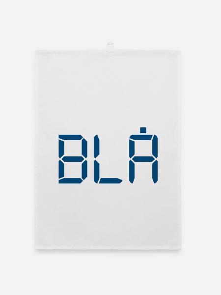 Blue - LCD - Organic dish towel - white - Front