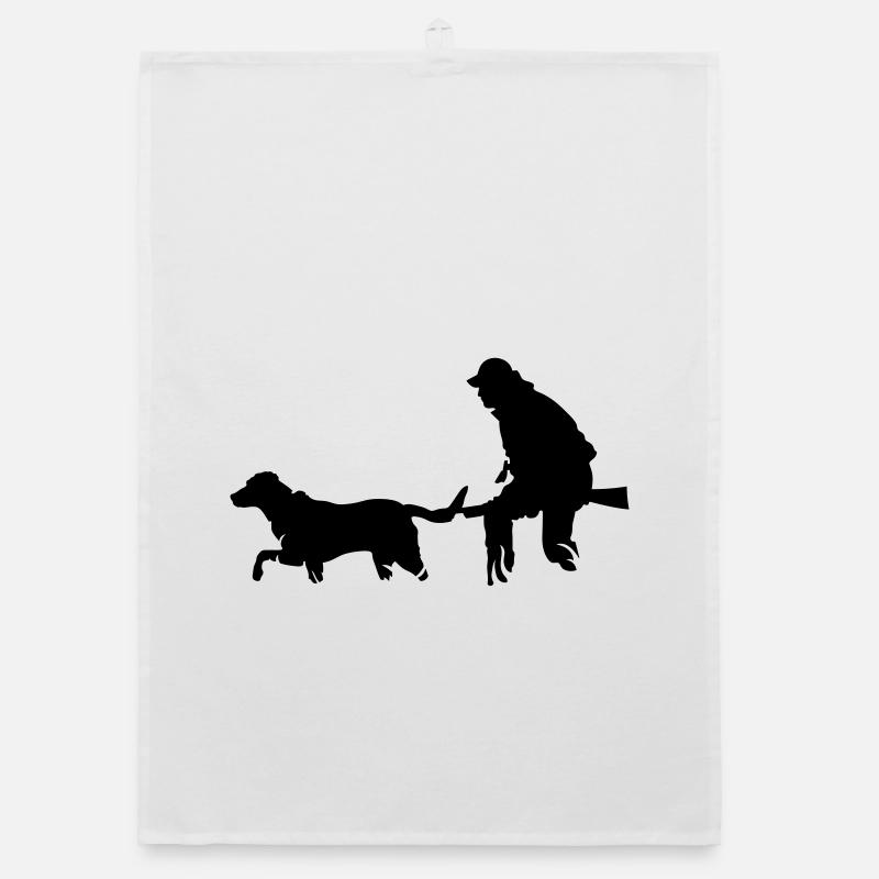 Jäger mit Hund Organic Geschirrtuch