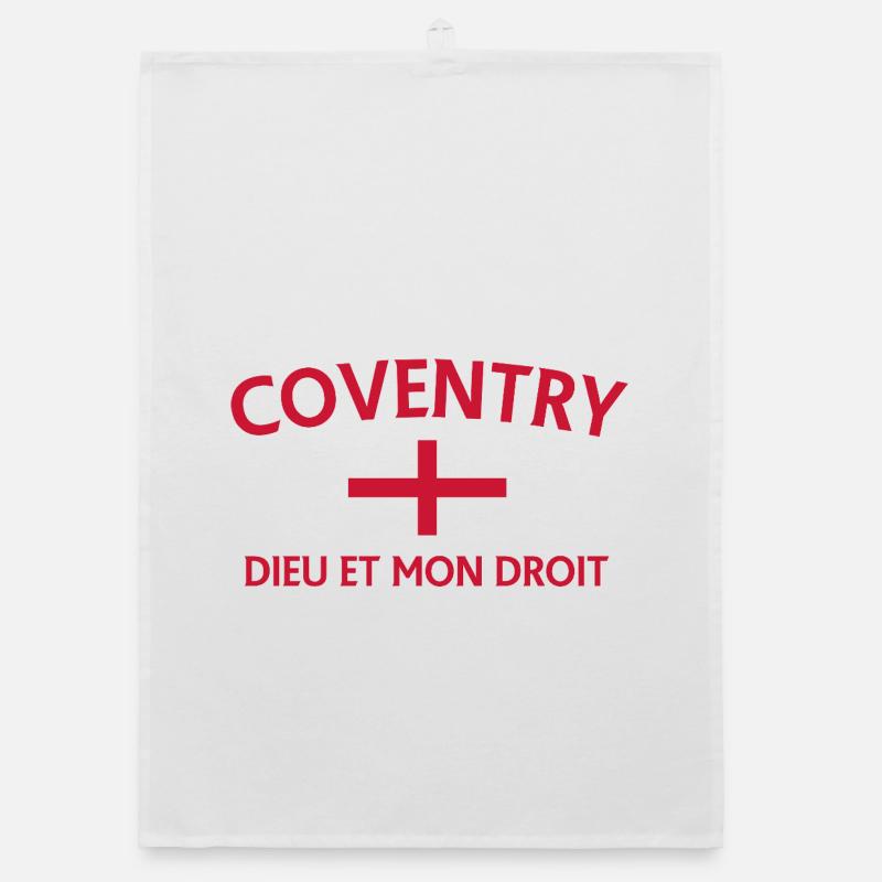 Design de croix de Coventry avec drapeau anglais Torchon bio