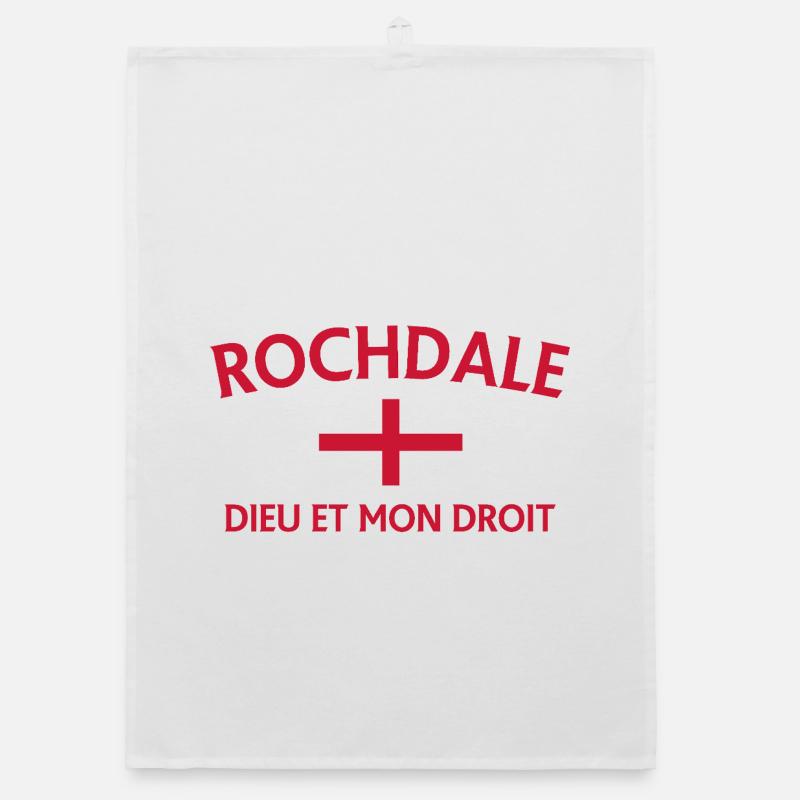 Devise du drapeau anglais de Rochdale Torchon bio