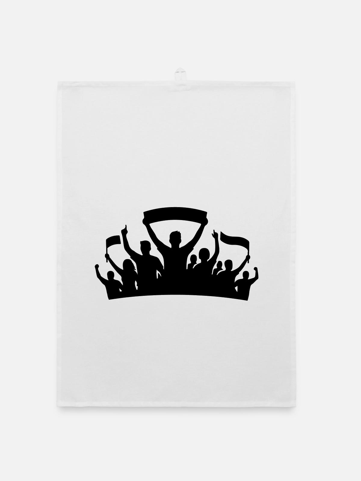 Fans Gruppe Silhouette - Organic Geschirrtuch - Weiß - Vorne