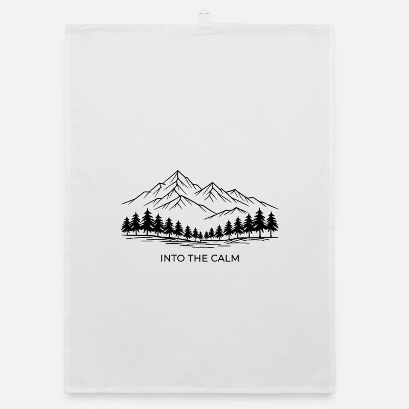Minimalist mountain landscape Organic dish towel