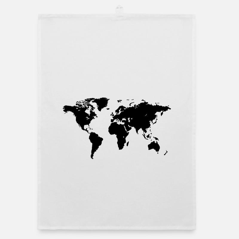 World Map Organic Geschirrtuch