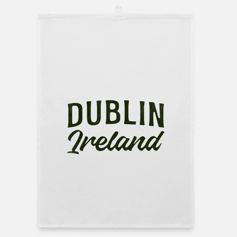 Dublin Irland Script Typografie Organic Geschirrtuch
