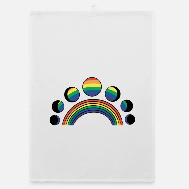 LGBT Moon Phases Moons Rainbows Organic dish towel