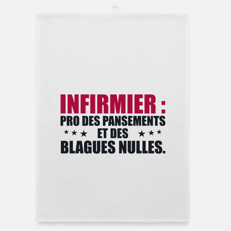 Infirmier pro des pansements et des blagues nulles Torchon bio