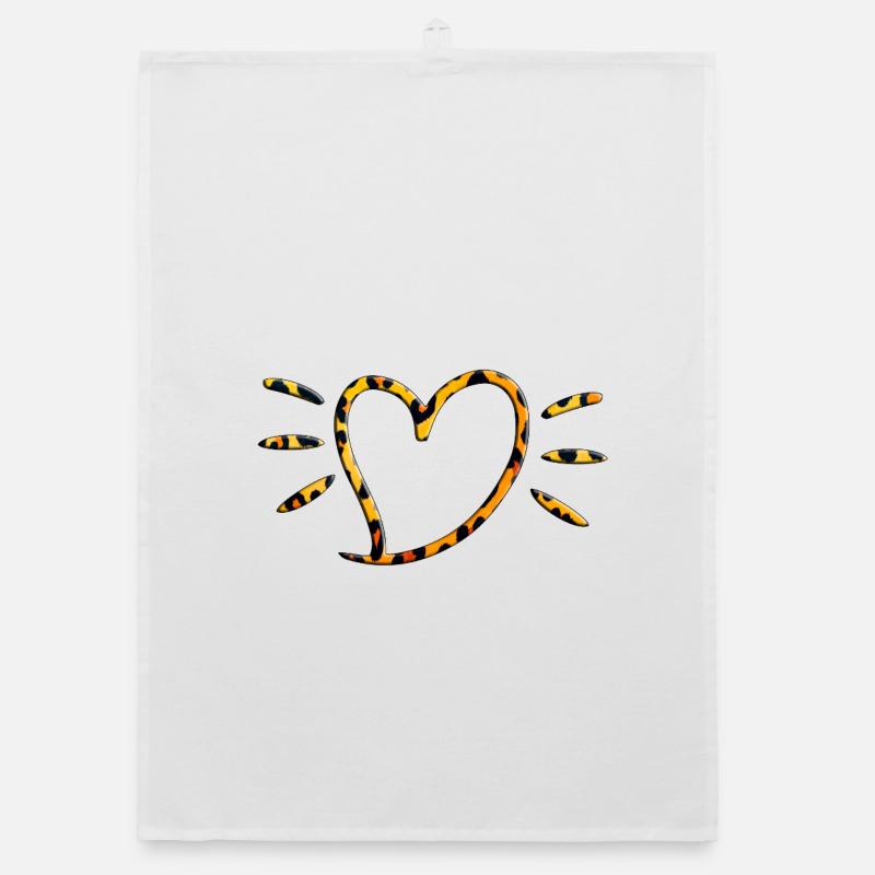 Leopard Heart Rays Organic dish towel