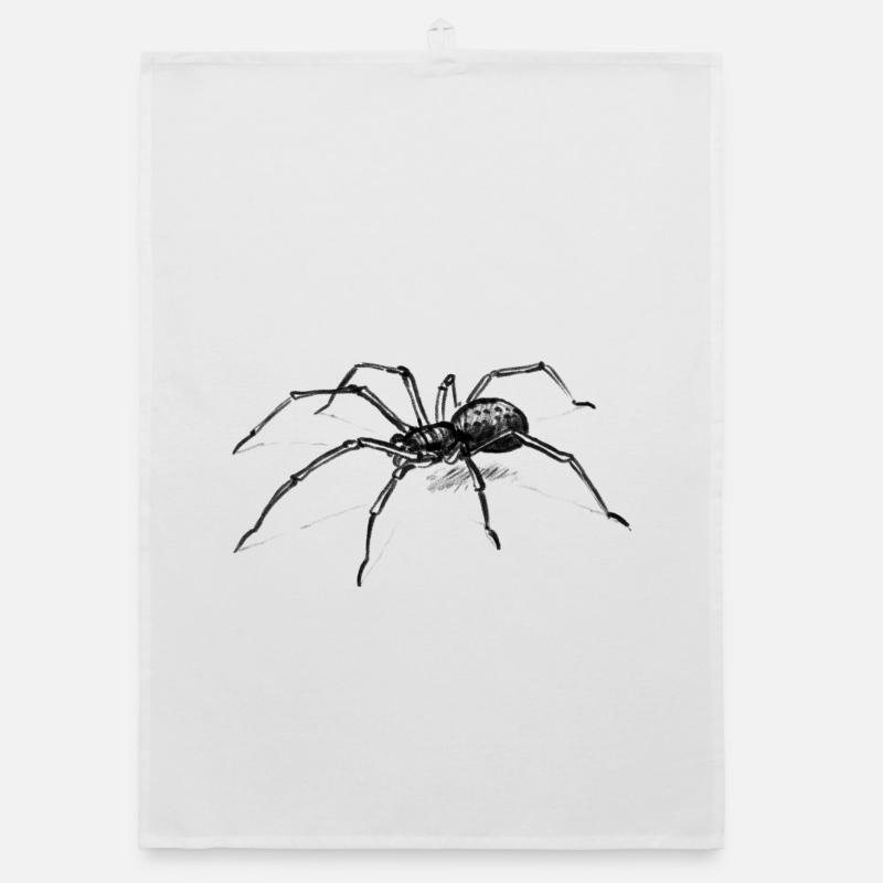 Dunkle Spinne Illustration Tier - lllustration Organic Geschirrtuch