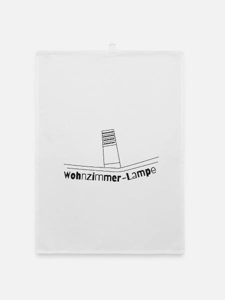 Wohnzimmer-Lampe (dark) - Organic Geschirrtuch - Weiß