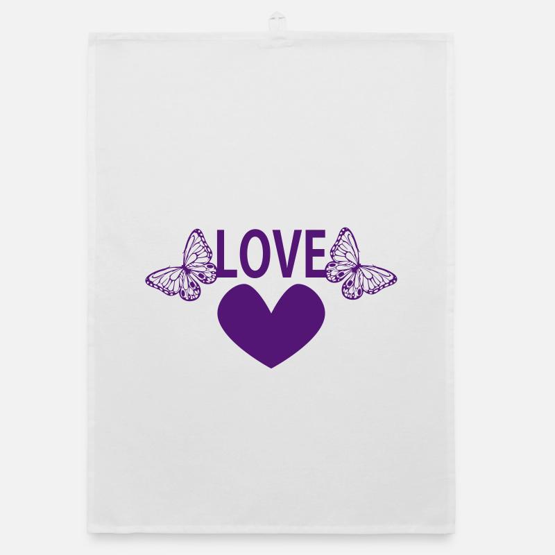 LOVE - Organic Geschirrtuch - Weiß