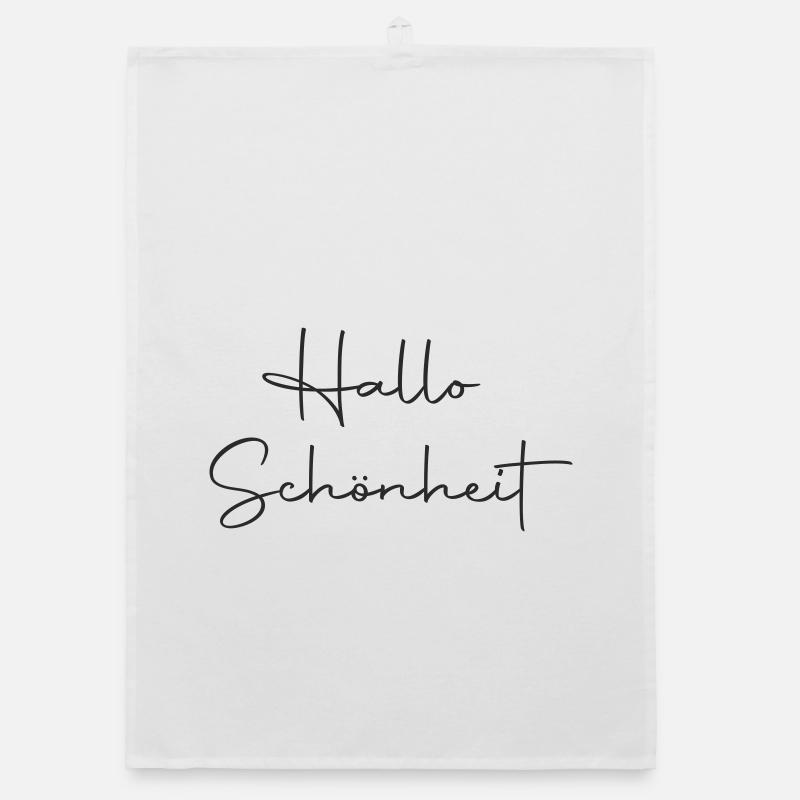 Hallo Schönheit - Organic Geschirrtuch - Weiß