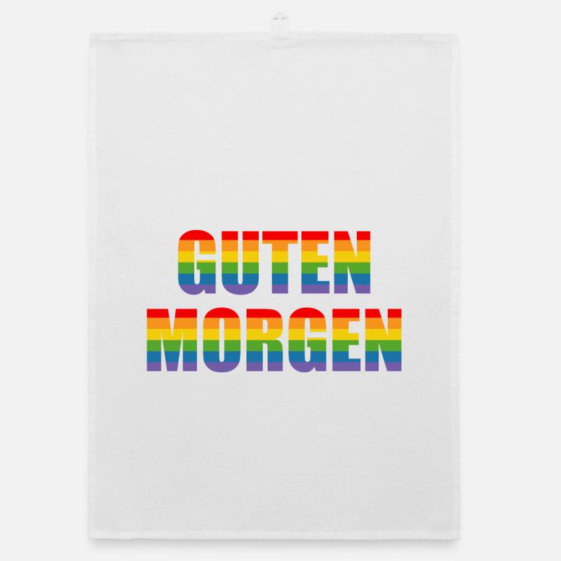 Guten Morgen Regenbogenfarbe LGBT lgbtqi queer Organic Geschirrtuch