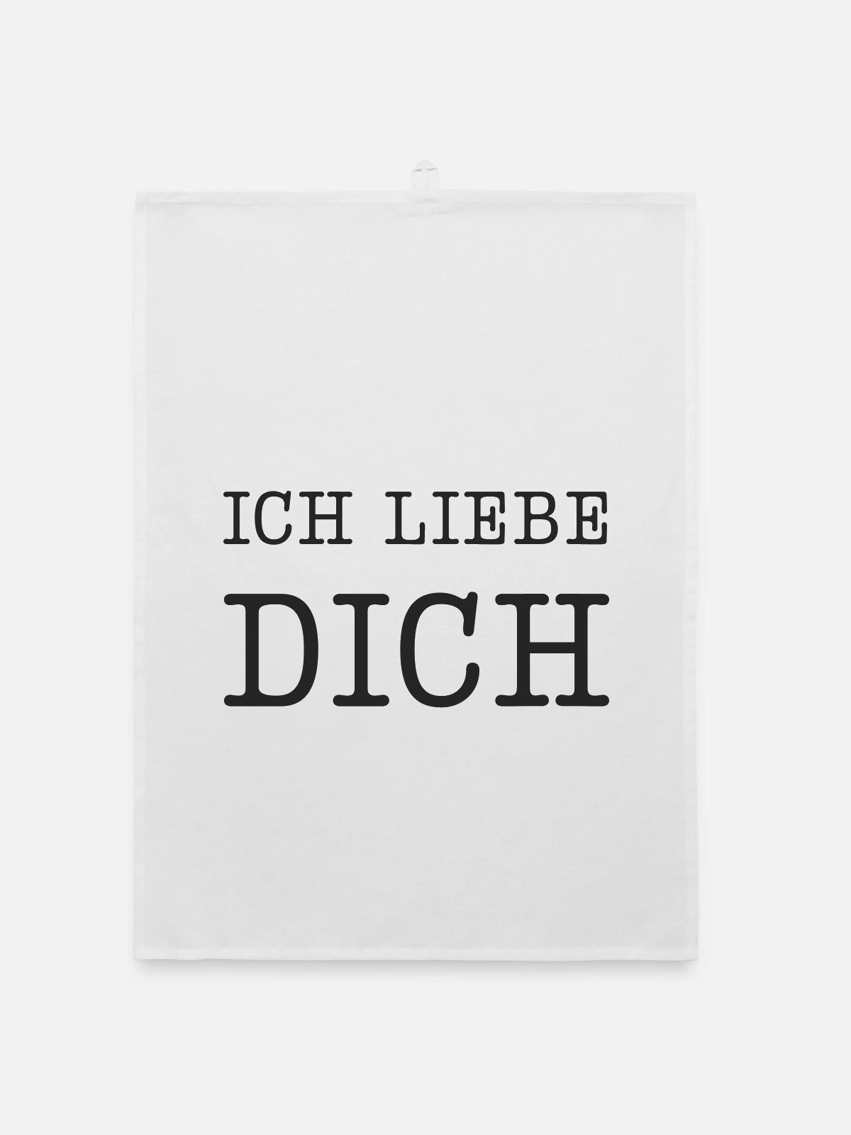 Ich liebe dich - Organic Geschirrtuch - Weiß - Vorne