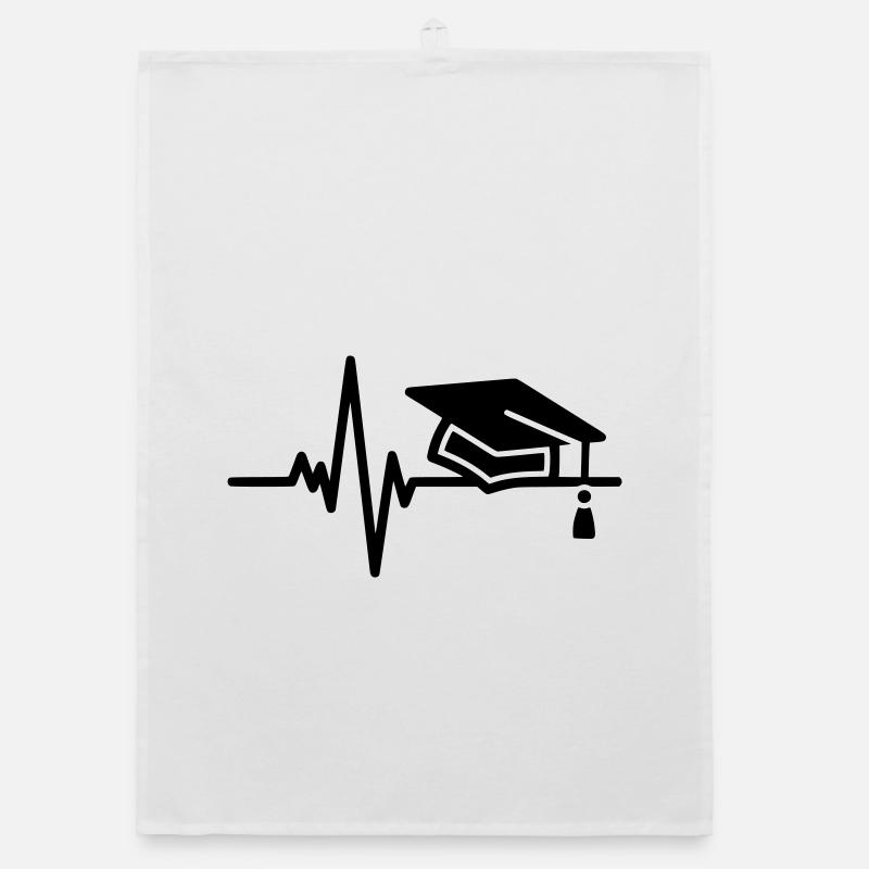 ECG Line with End Cap – Graduation Motif Organic dish towel