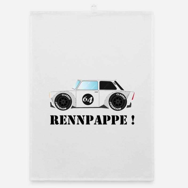 RENNPAPPE! Retro Rallye Auto Design Organic Geschirrtuch