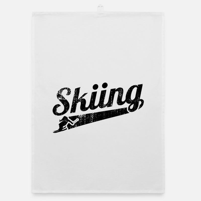 Fun skiing Organic dish towel