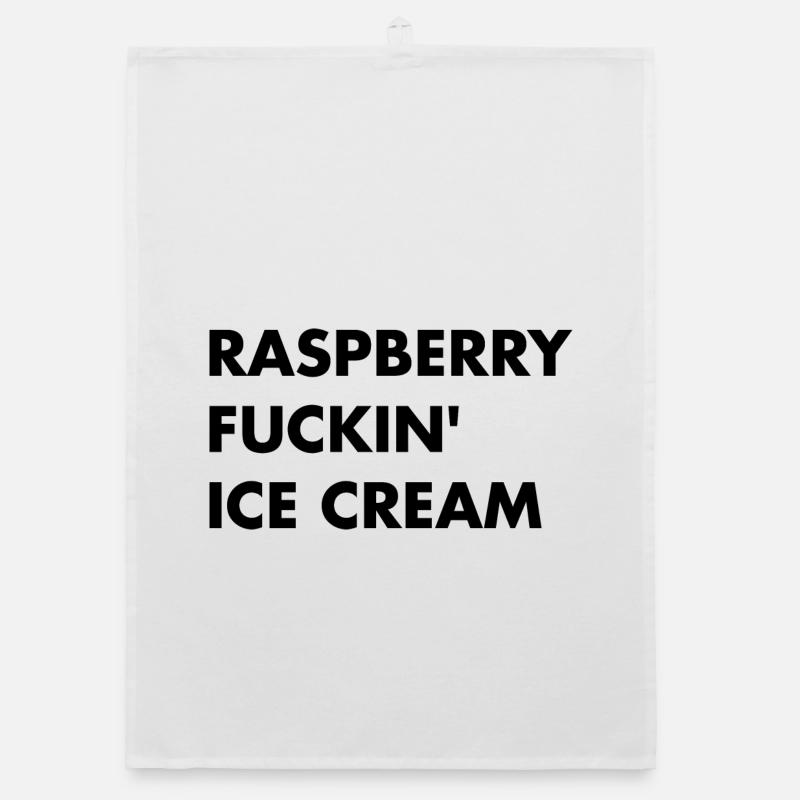 Raspberry Cream - Black Lettering Organic dish towel