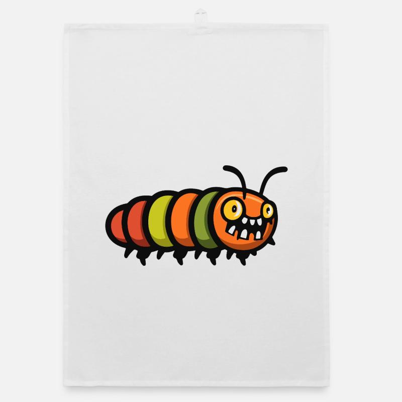 Worm Halloween Comic Funny Organic dish towel