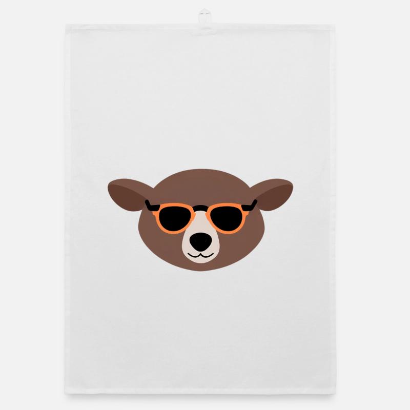 Mole with orange sunglasses Organic dish towel