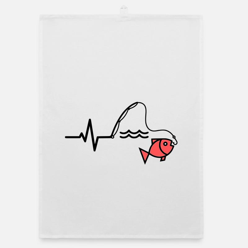 Silhouette du poisson à canne à pêche ECG Torchon bio