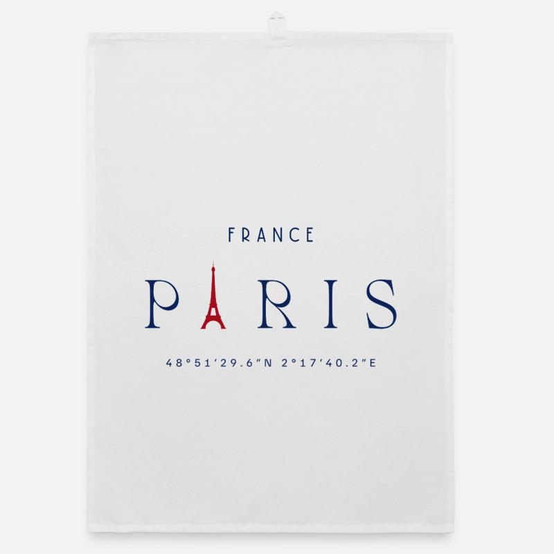 Pariser Blauer Eiffelturm Rot Organic Geschirrtuch