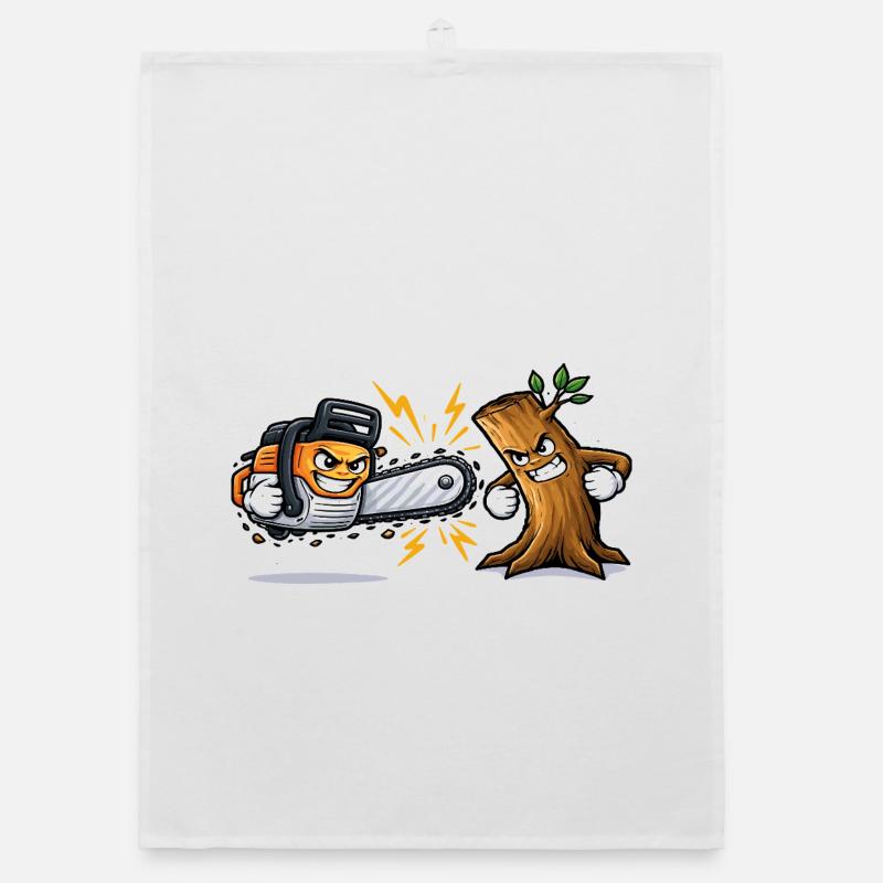 Chainsaw pruner gift idea Organic dish towel