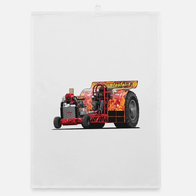 Tractor Pulling // Illustration Organic Geschirrtuch