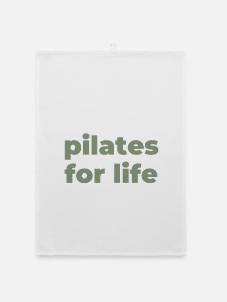 Pilates fürs Leben Typografik - Organic Geschirrtuch - Weiß - Vorne
