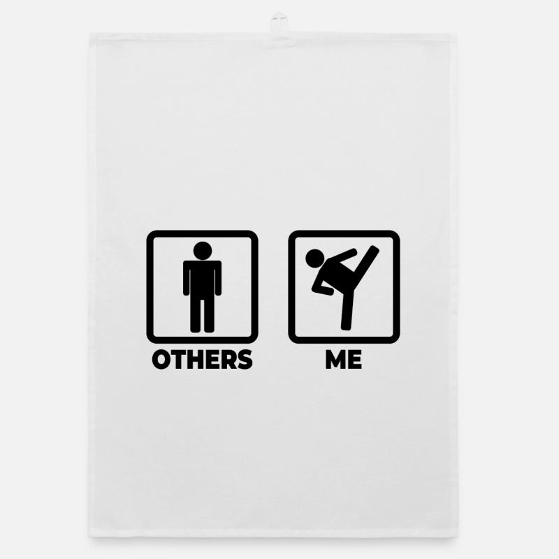 Kickbox Strichmännchen Organic Geschirrtuch