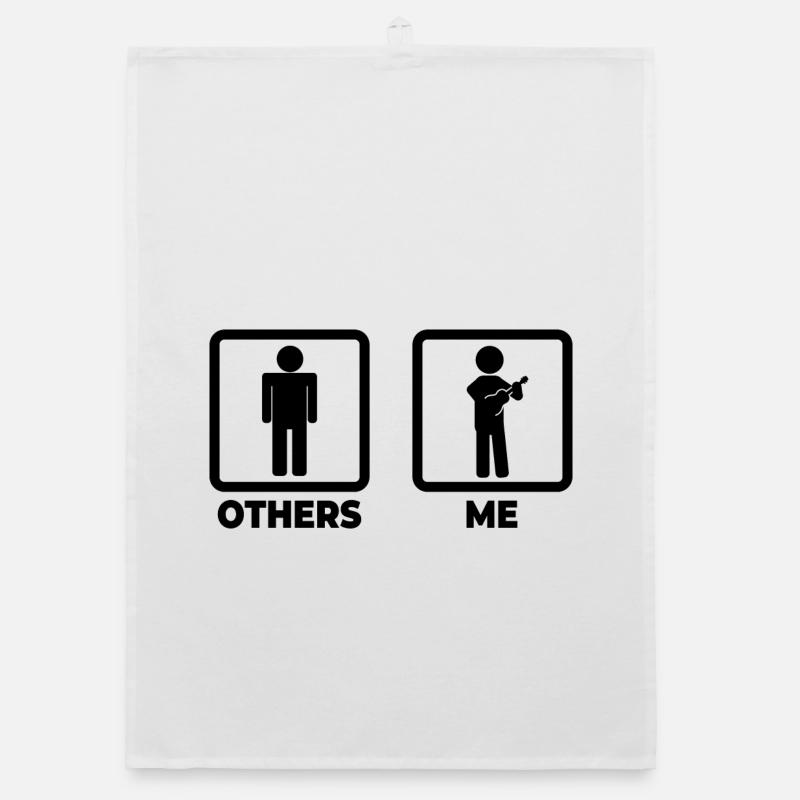 Funny Ukulele Player Organic dish towel