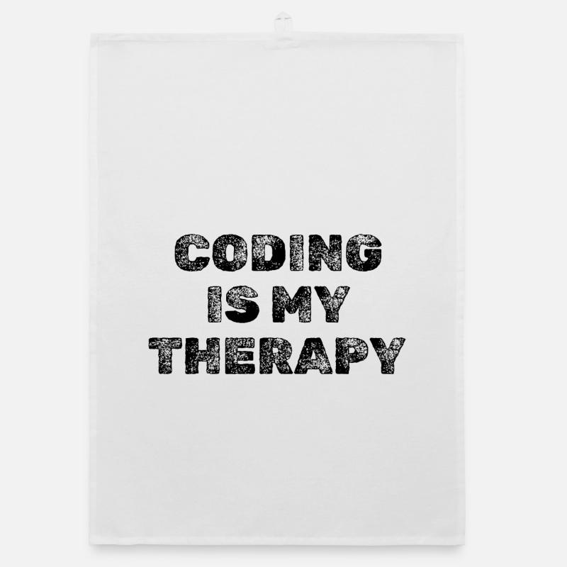 Coding Is My Therapy Entwickler Spruch Organic Geschirrtuch
