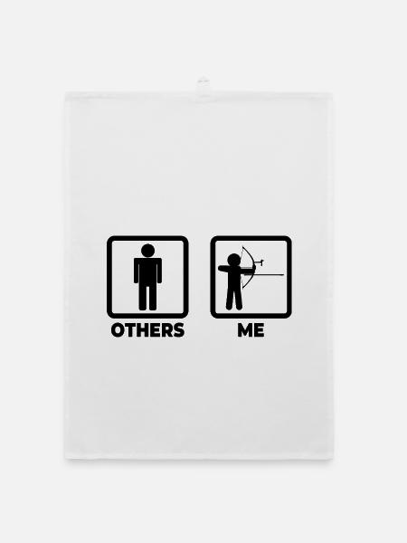 Funny archer - Organic dish towel - white - Front