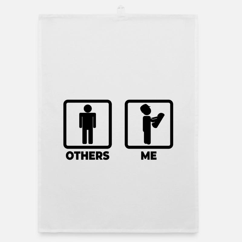 Architect Stick Figures Organic dish towel
