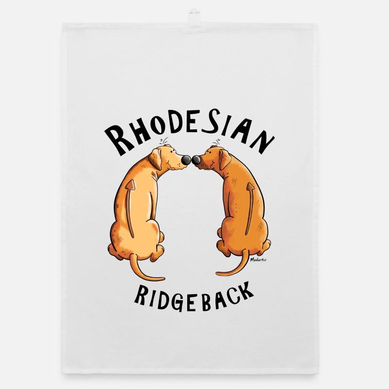 Smiling Rhodesian Ridgeback Organic Geschirrtuch