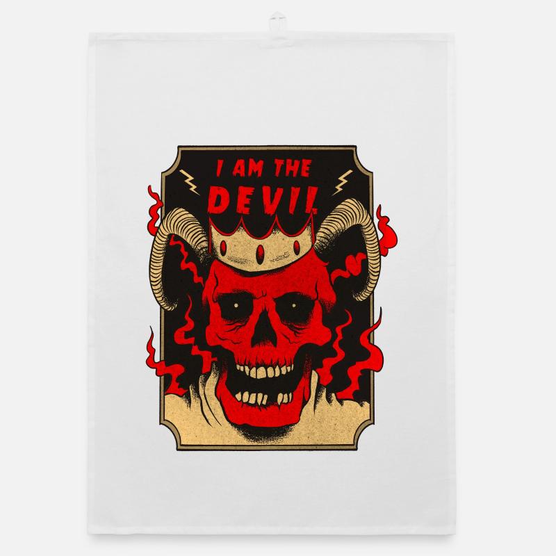 I am the devil design Organic dish towel