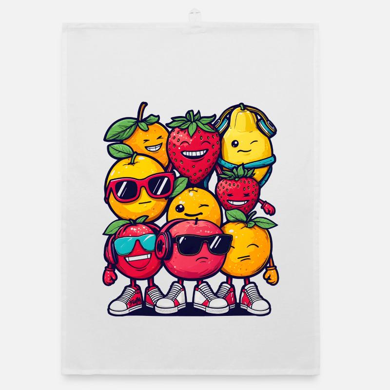 Fruit Squad – 🍓 🍊 🍉 Dessin animé Torchon bio