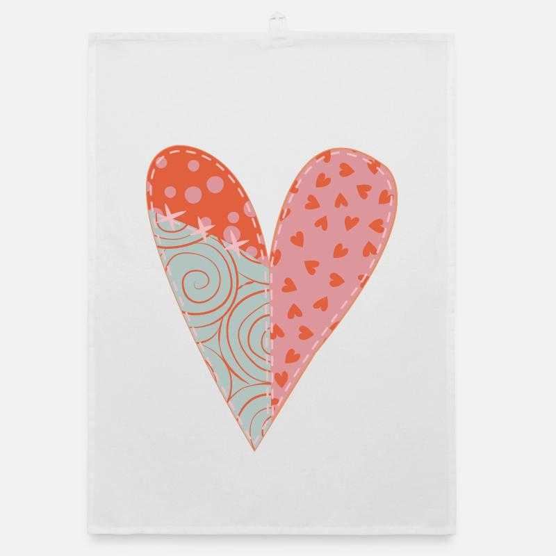 Patchwork Heart No1 Organic dish towel