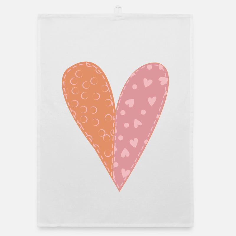Patchwork Heart No7 Organic dish towel