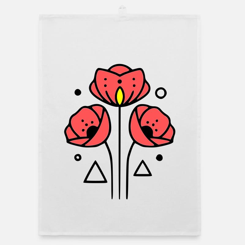 Coquelicots-coquelicots-minimaliste-Line-Art-2 Torchon bio