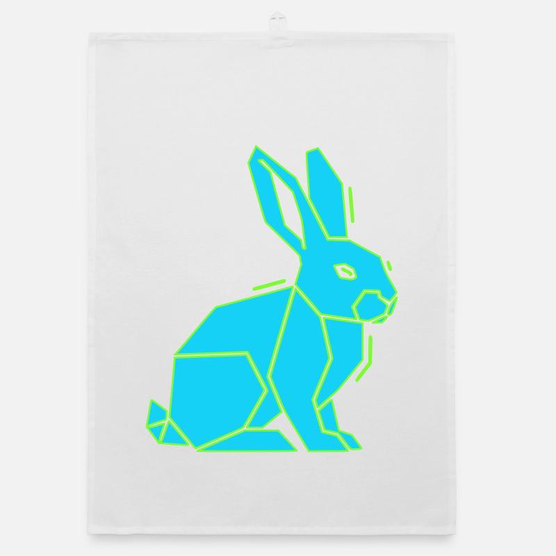 Geometric Bunny Low Poly Modern Torchon bio