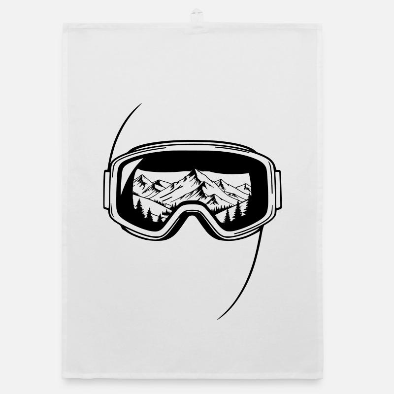 Summit View Ski Goggles Graphic Organic dish towel