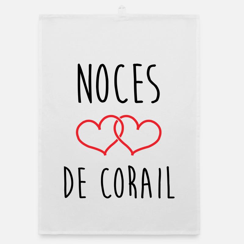 Noces de Corail 11 ans de mariage Torchon bio