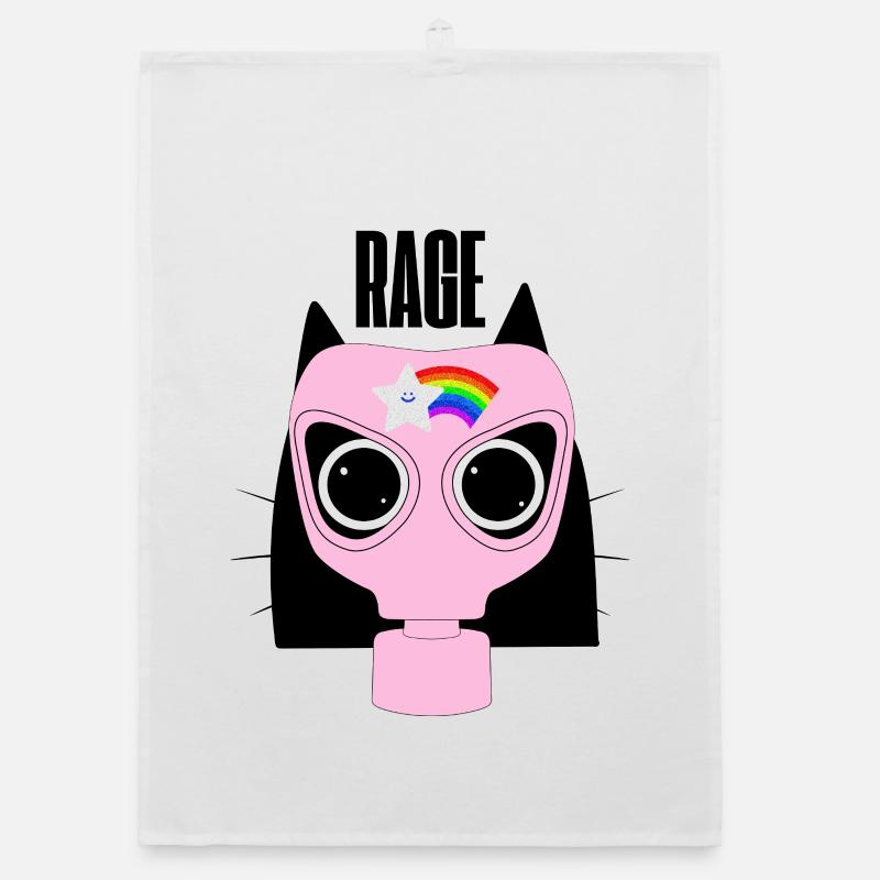 Rage Kitty Cat Protest Organic Geschirrtuch