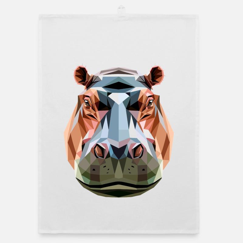Nilpferd Flusspferd Mama Hippopotamus Cooles Hippo Organic Geschirrtuch