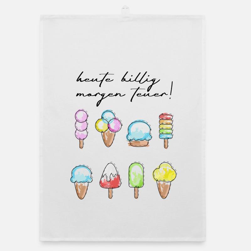 Farbige Eiskunst Eiscreme Motive Organic Geschirrtuch