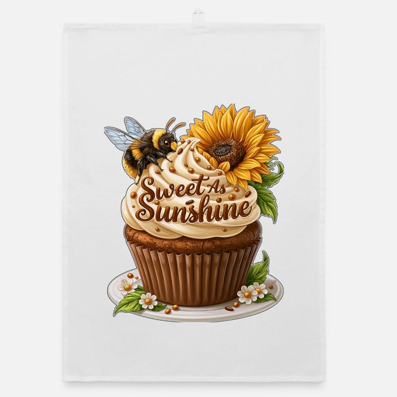 Art de cupcakes doux comme le soleil Torchon bio